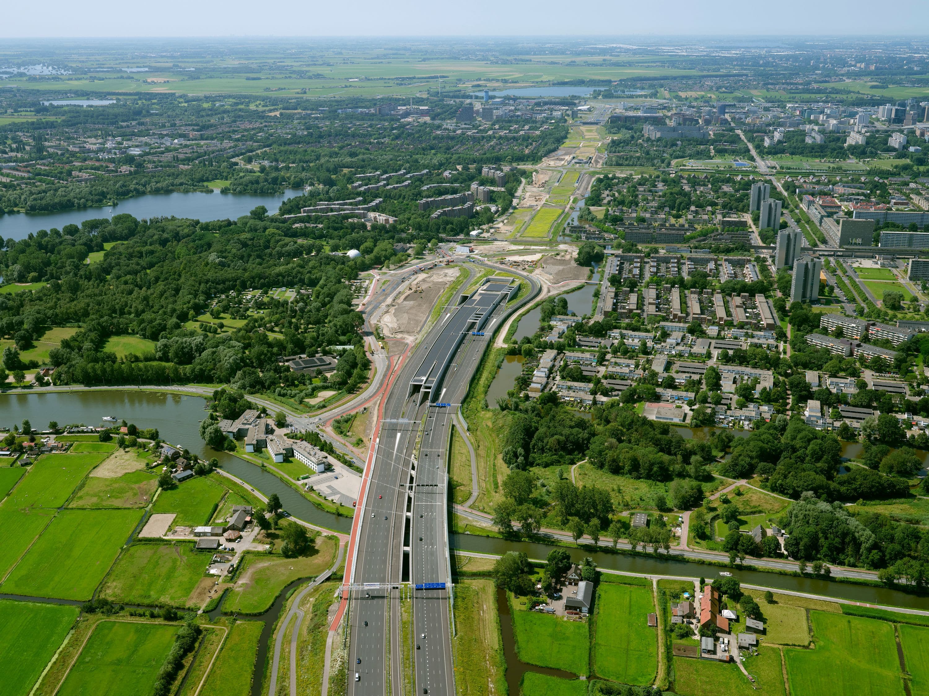 Aerial view of completed project