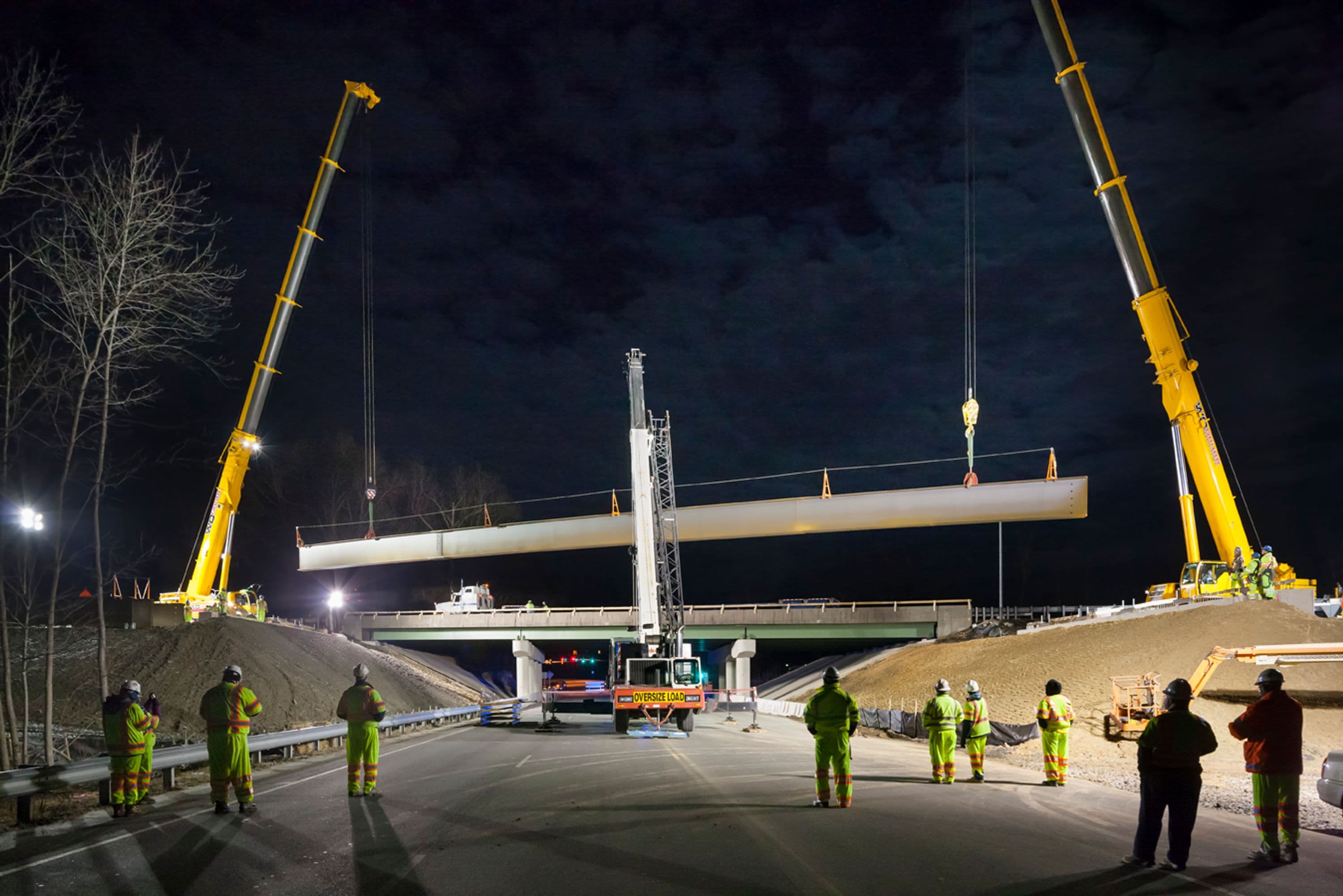 Steel beam night lift